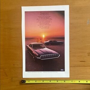Ford Thunderbird Vintage Art Print - Black and White